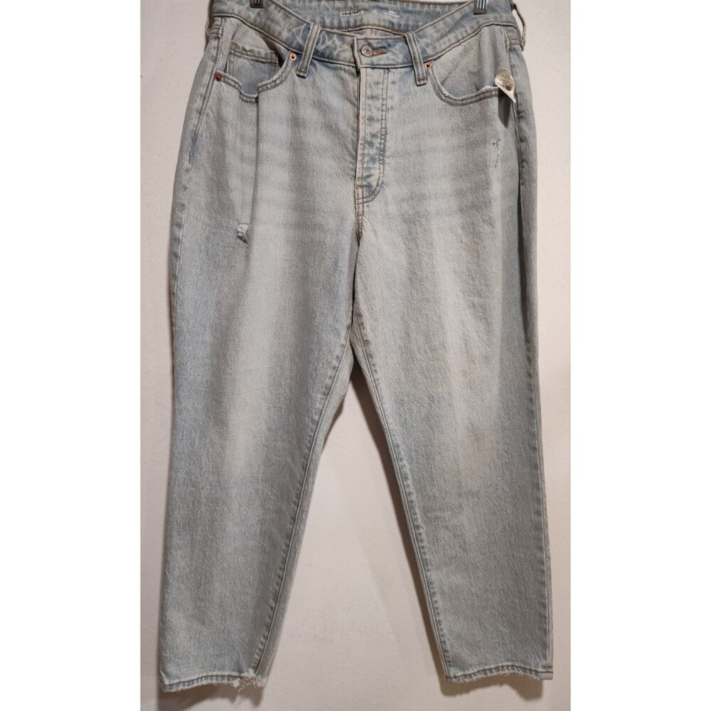 Old Navy Women Light Blue Jean Size 14 Petite Denim High Rise Curvy O.G Straight